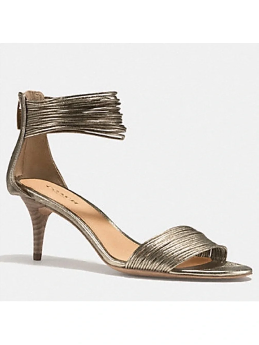 Coach Manya light gold Kitten Heel Sandals